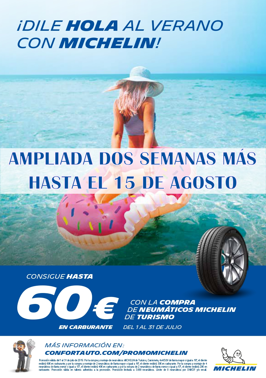 AMPLIADA HASTA 15 AGOSTO Promo Michelin y Solred julio 2019. Hasta 60 euros en carburante